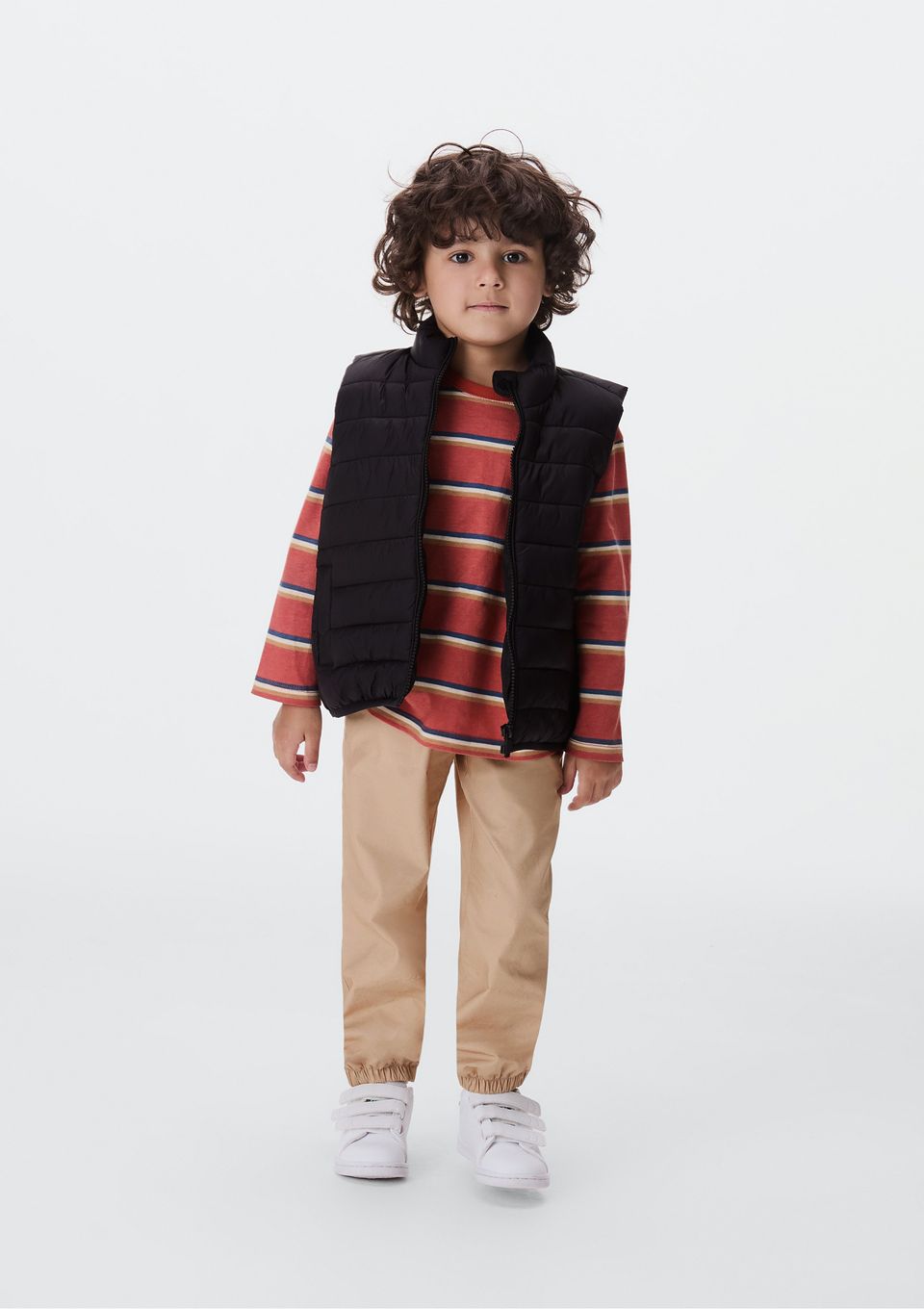 Colete Puffer Infantil Unissex com Bolsos - Preto