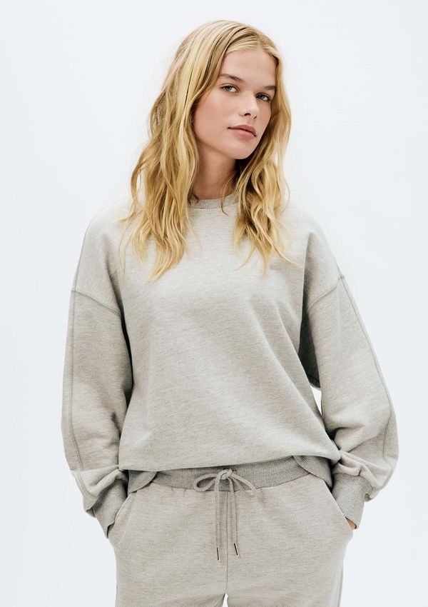 Blusão Básico Feminino Comfort Em Moletom - Cinza M