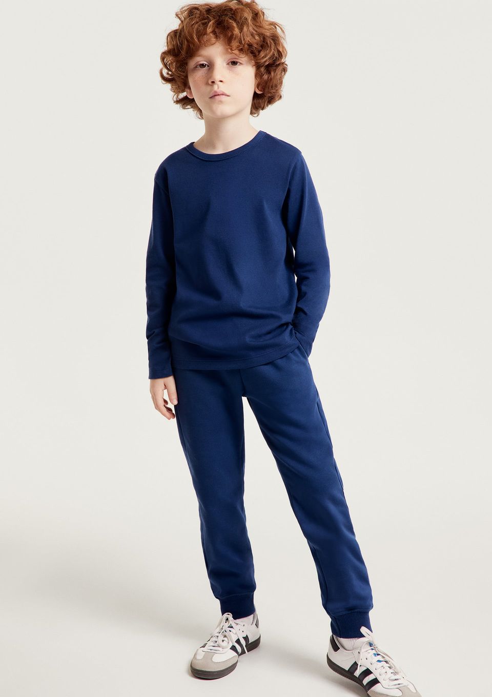 Camiseta Básica Infantil Unissex Manga Longa - Azul