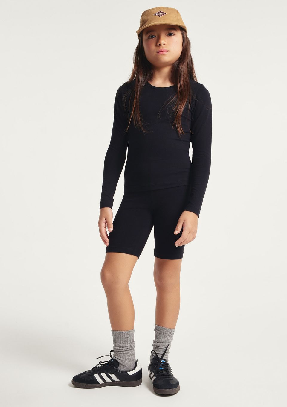 Blusa Básica Infantil Menina Manga Longa com Patch Hering Kids - Preto