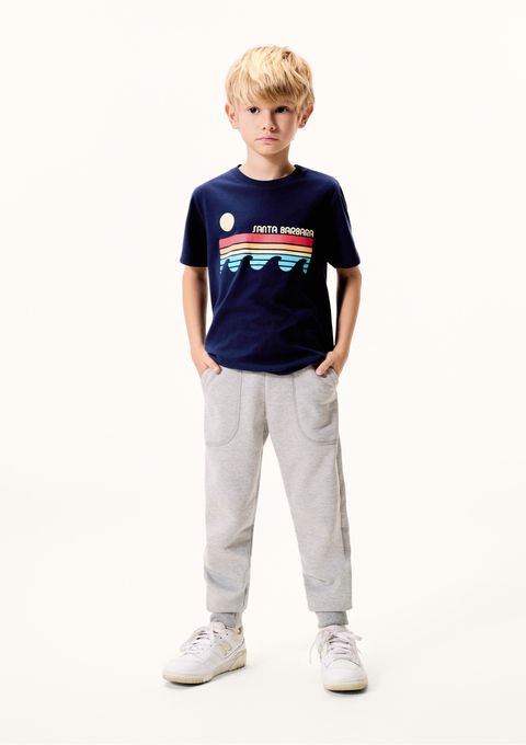 Calça Básica Infantil Menino em Moletom Peluciado com Bolso - Cinza — Hering