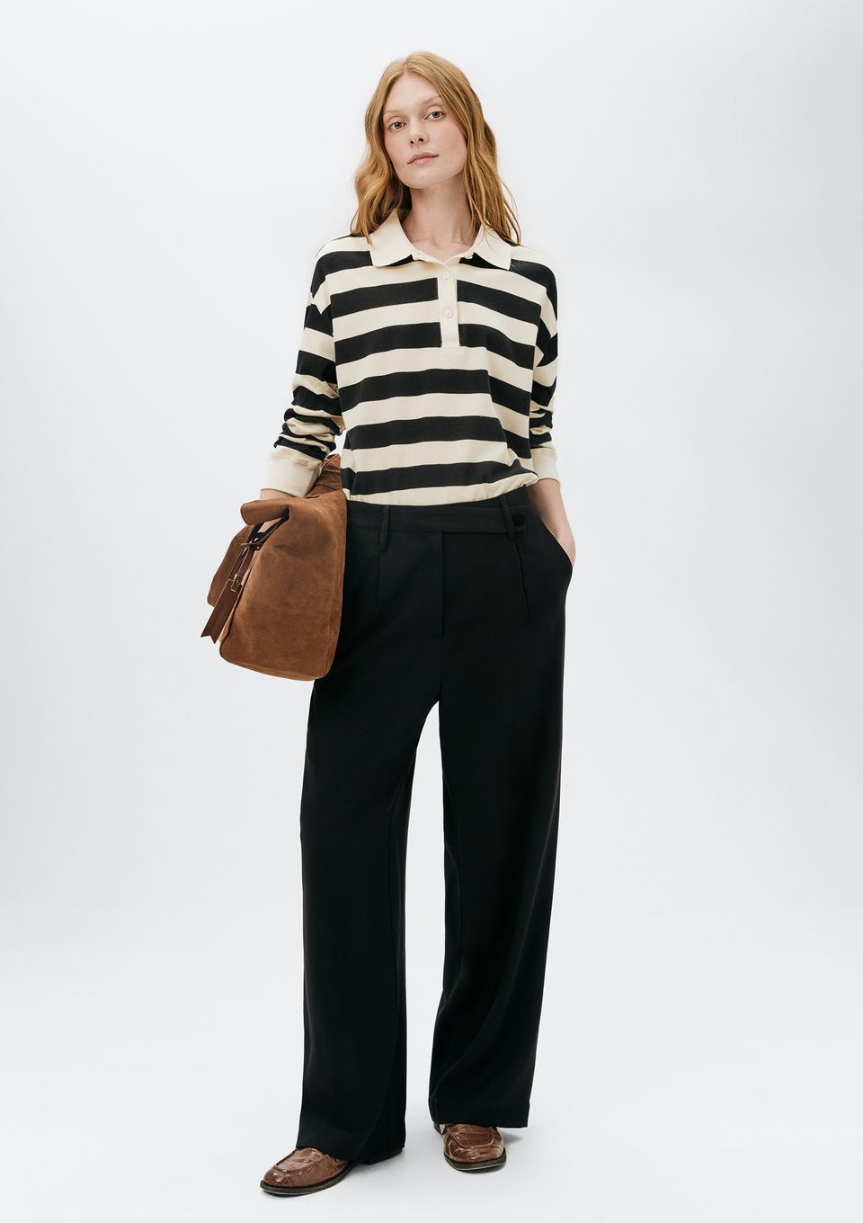 Calça Feminina Reta Cintura Alta Peach Touch - Preto