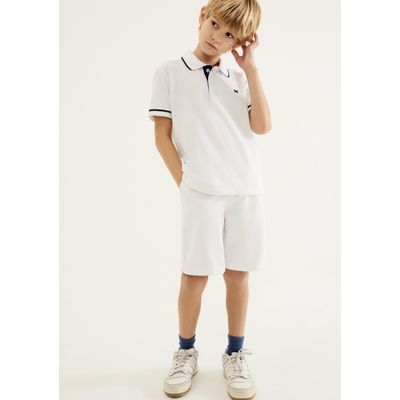 Bermuda Básica Infantil Menino Em Sarja - Branco