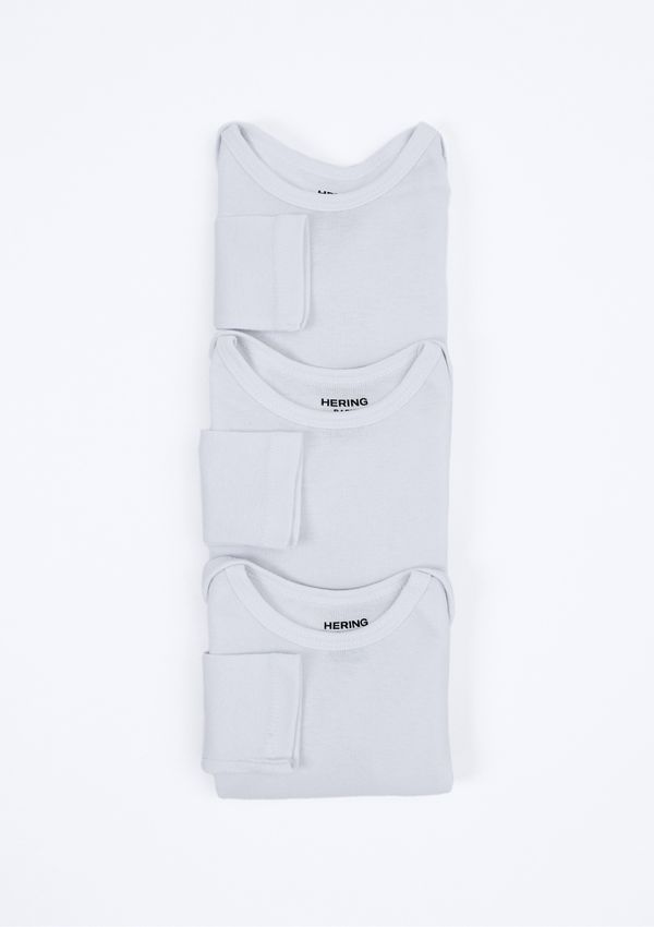 Kit Com 3 Bodies Bebê Unissex Manga Longa - Branco 18M