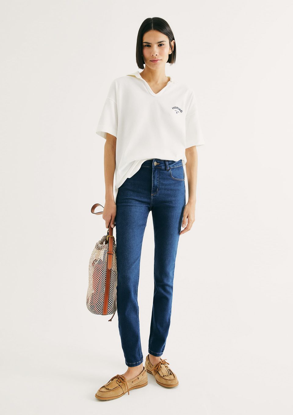 Calça Jeans Feminina Skinny Cintura Média Soft Touch - Azul