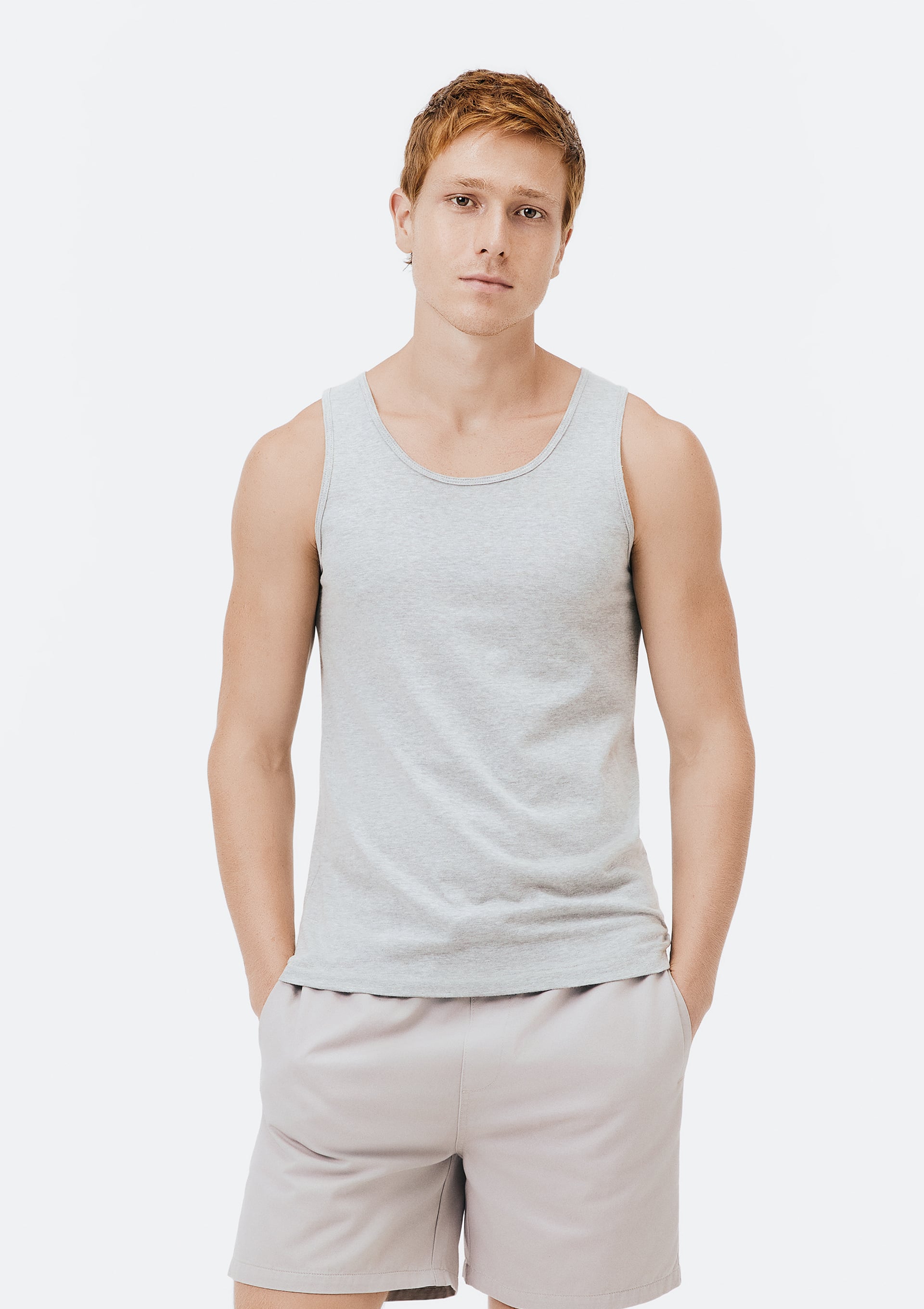 Regata Básica Masculina Slim - Cinza