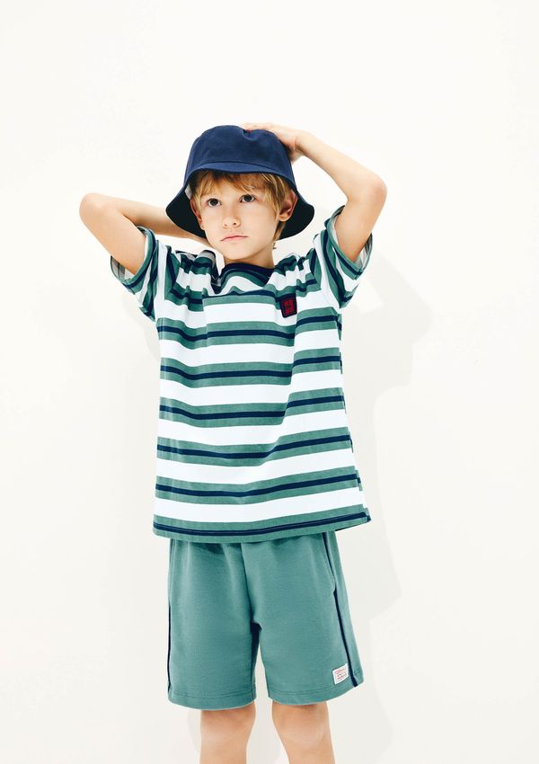 Bermuda 1880 Infantil Menino Com Patch - Verde 005