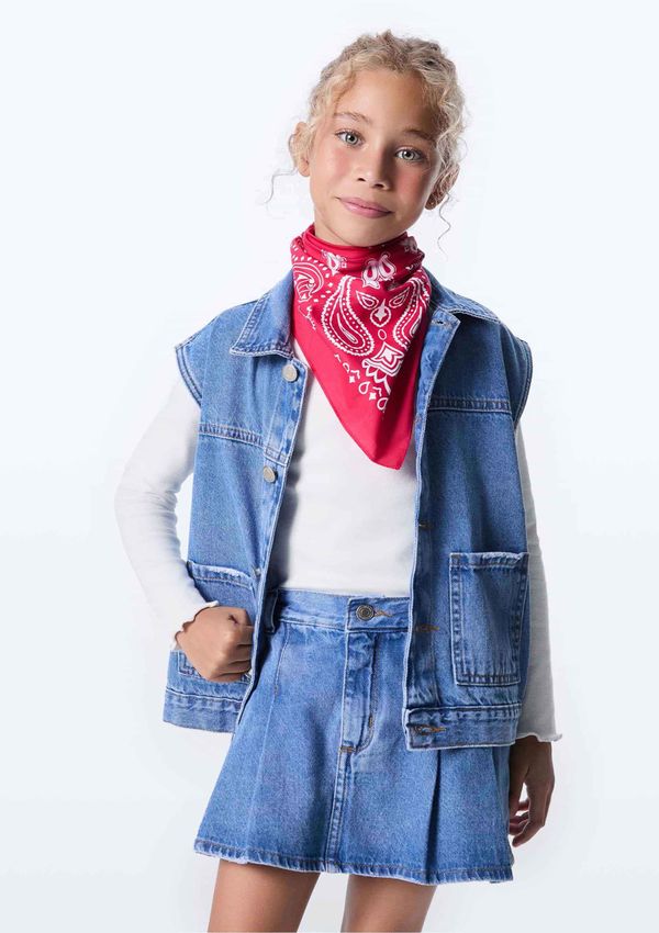 Colete Infantil Unissex Regular Jeans - Azul 002