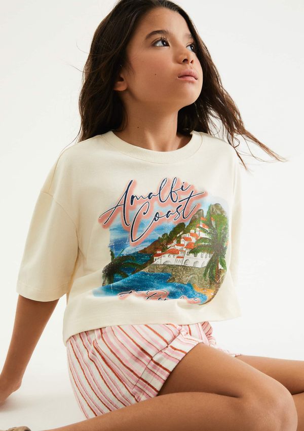 Blusa Infantil Menina Box Oversized Super Cotton - Creme 008