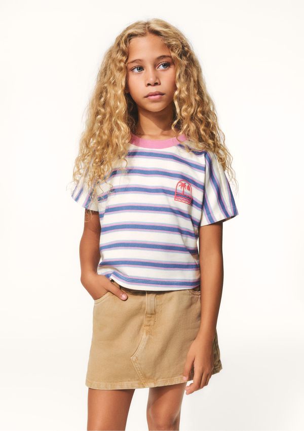 Blusa Infantil Menina Estampada Em Malha Binada - Azul 005