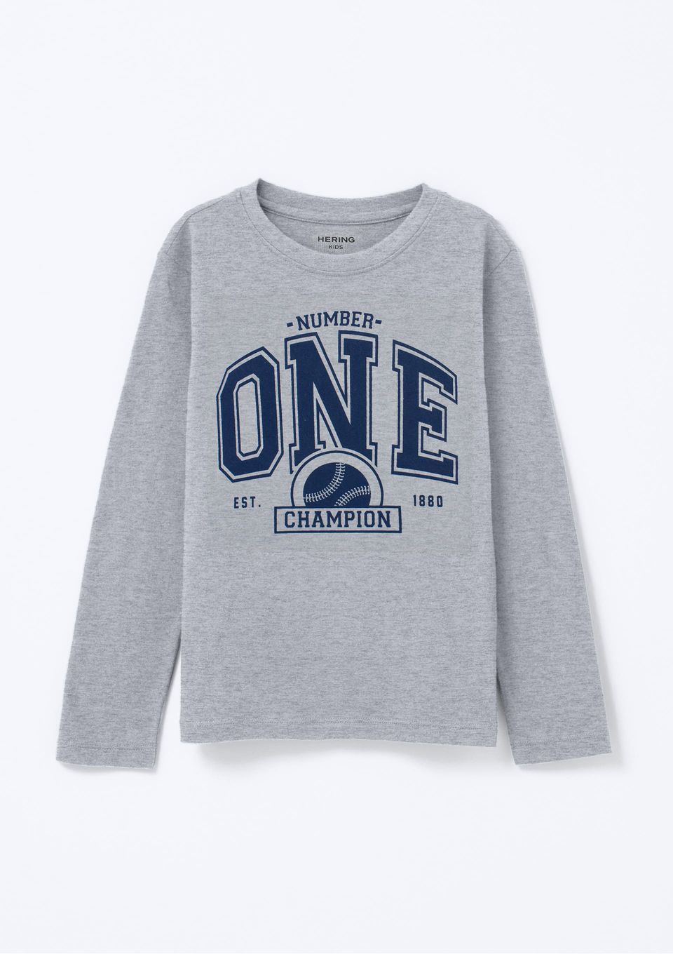 Camiseta Infantil Menino Manga Longa com Estampa Hering Kids - Cinza