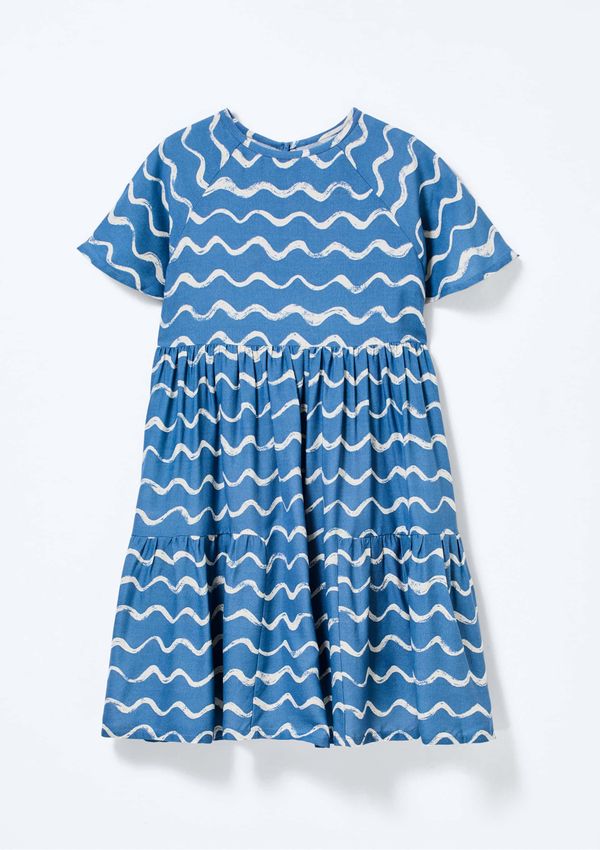 Vestido Infantil Menina Estampado - Azul 008