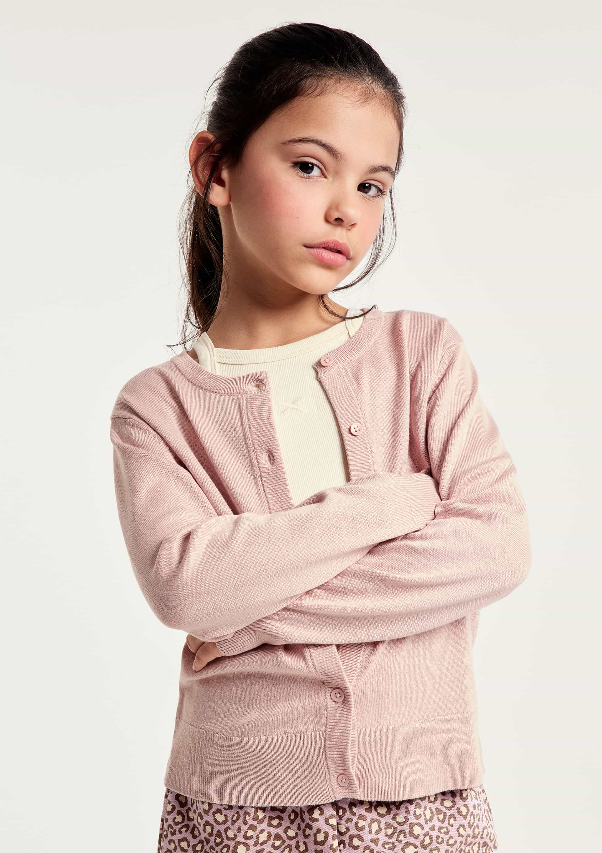 Cardigan Infantil Menina Em Tricô - Rosa