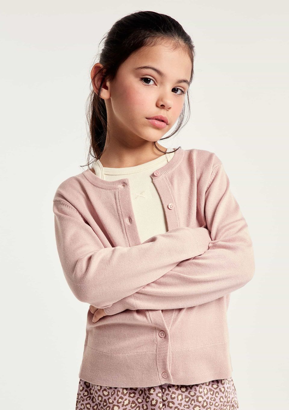 Cardigan Infantil Menina em Tricô - Rosa