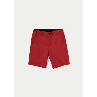 Bermuda Básica Infantil Menino Em Sarja - Vermelho