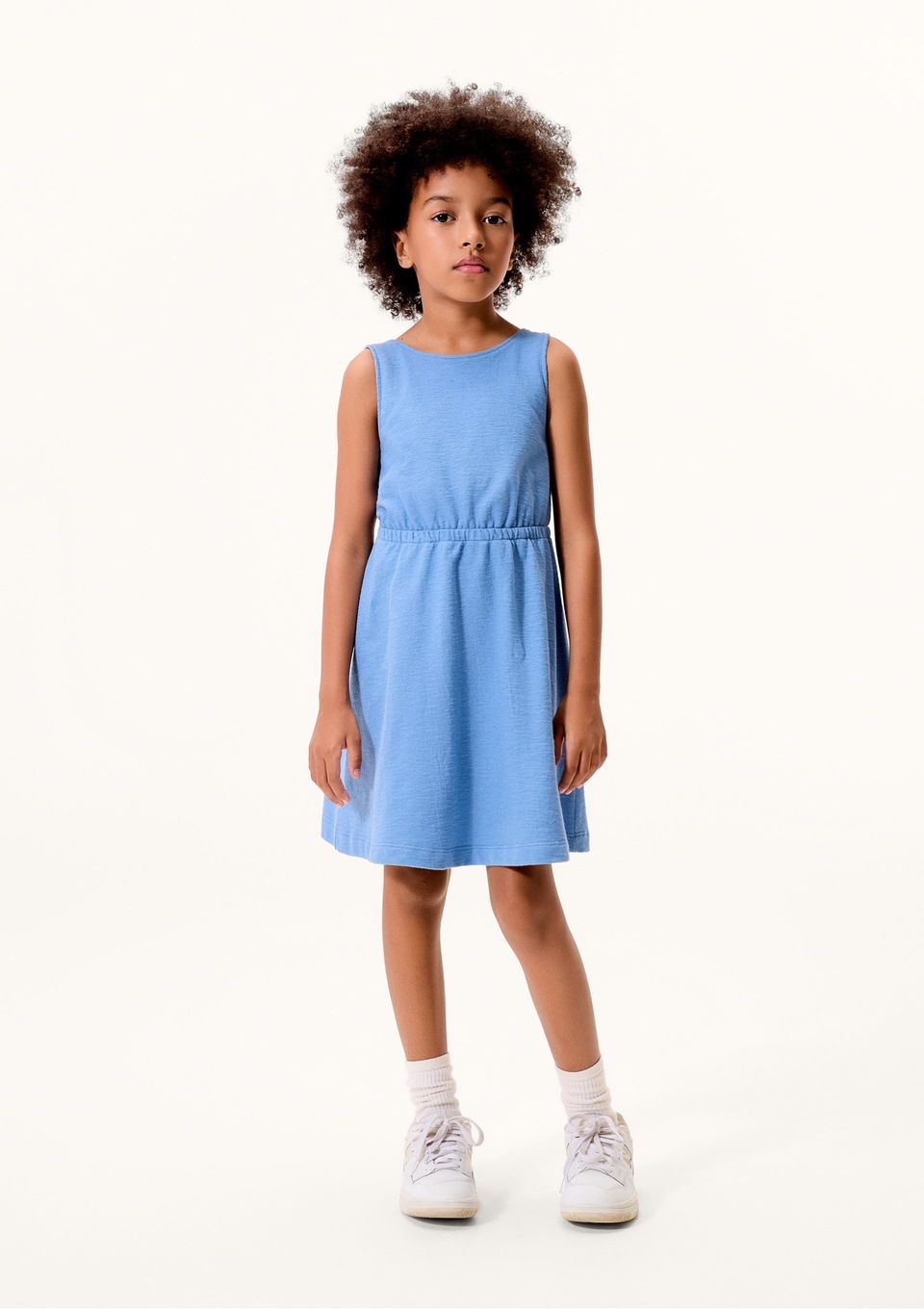 Vestido Infantil Curto Texturizado - Azul