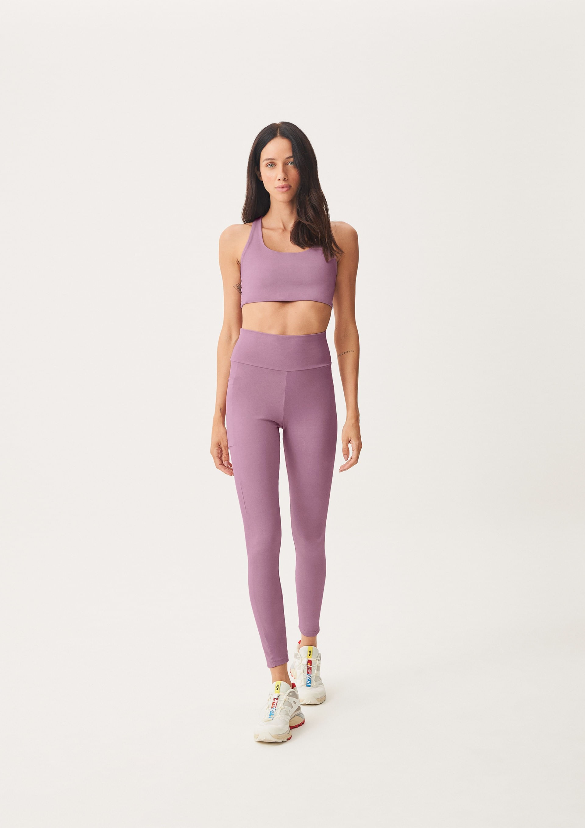 Calça Legging Feminina Esportiva Com Fio LYCRA® - Rosa