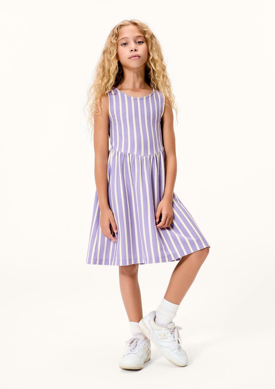 Vestido Infantil Fio Tinto Evasê - Roxo
