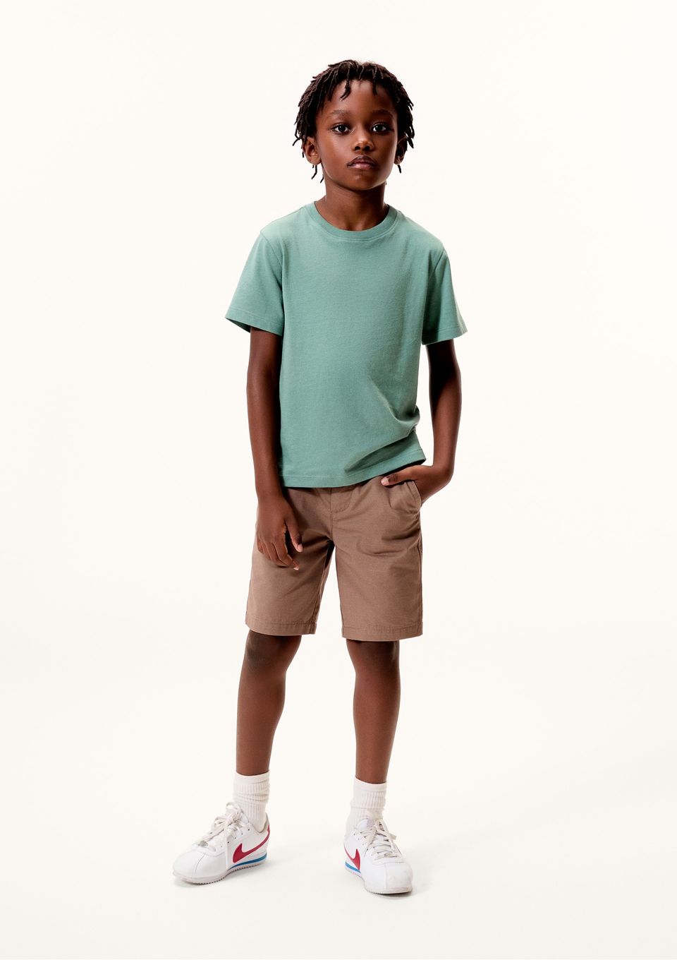 Bermuda Básica Infantil Menino Chino - Marrom