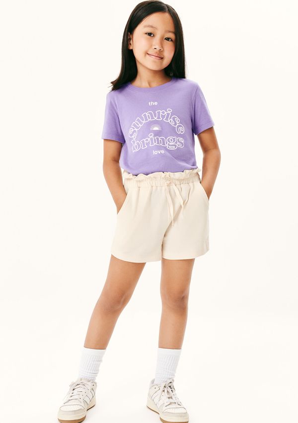 Blusa Infantil Menina Manga Curta Com Estampa - Roxo 016