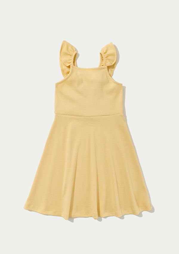 Vestido Infantil Babados Em Ribana - Amarelo 010