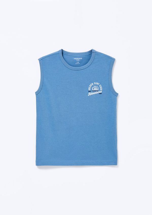 Regata Infantil Menino Em Malha Com Estampa - Azul 010