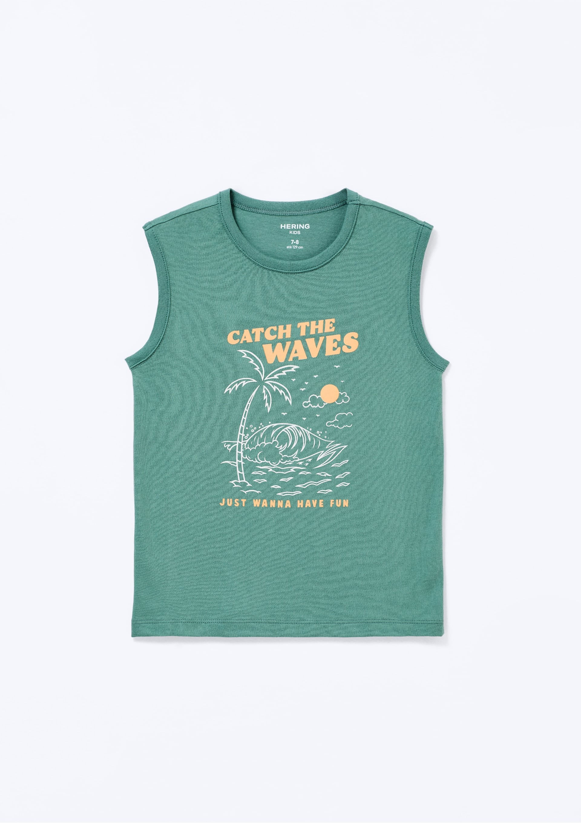 Regata Infantil Menino Em Malha Com Estampa - Verde