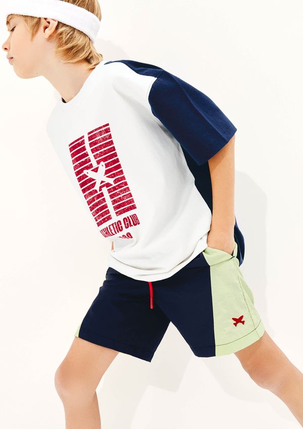 Bermuda Infantil Menino Regular Em Nylon - Azul 012