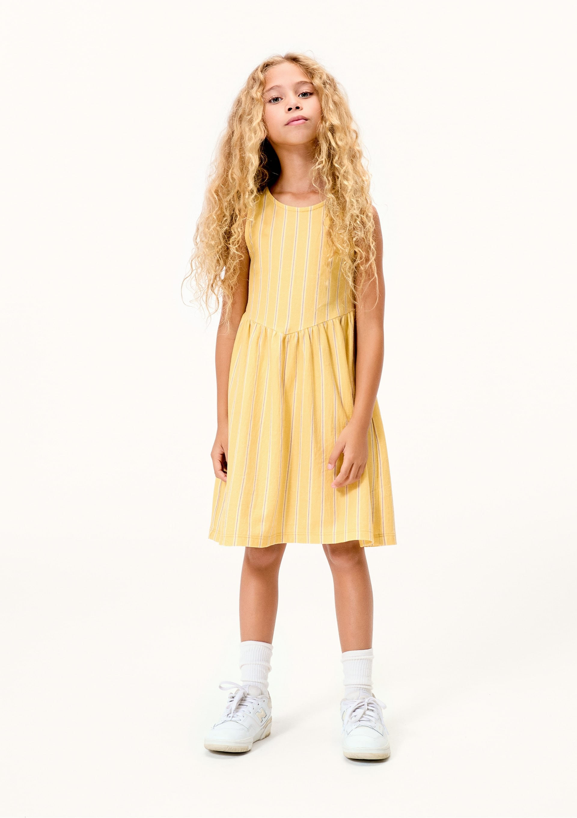 Vestido Infantil Fio Tinto Evasê - Amarelo — Hering