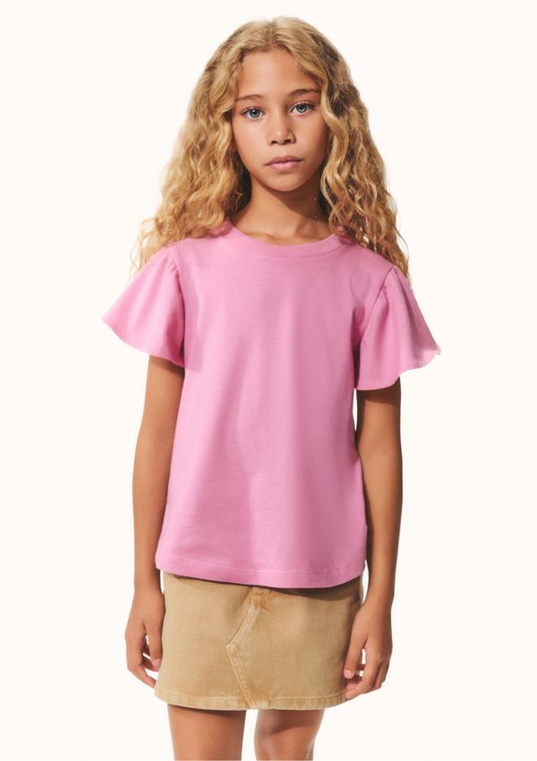 Blusa Infantil Menina Regular Com Babados - Rosa 004