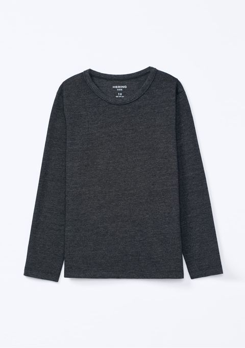 Camiseta Básica Infantil Unissex Manga Longa - Cinza — Hering