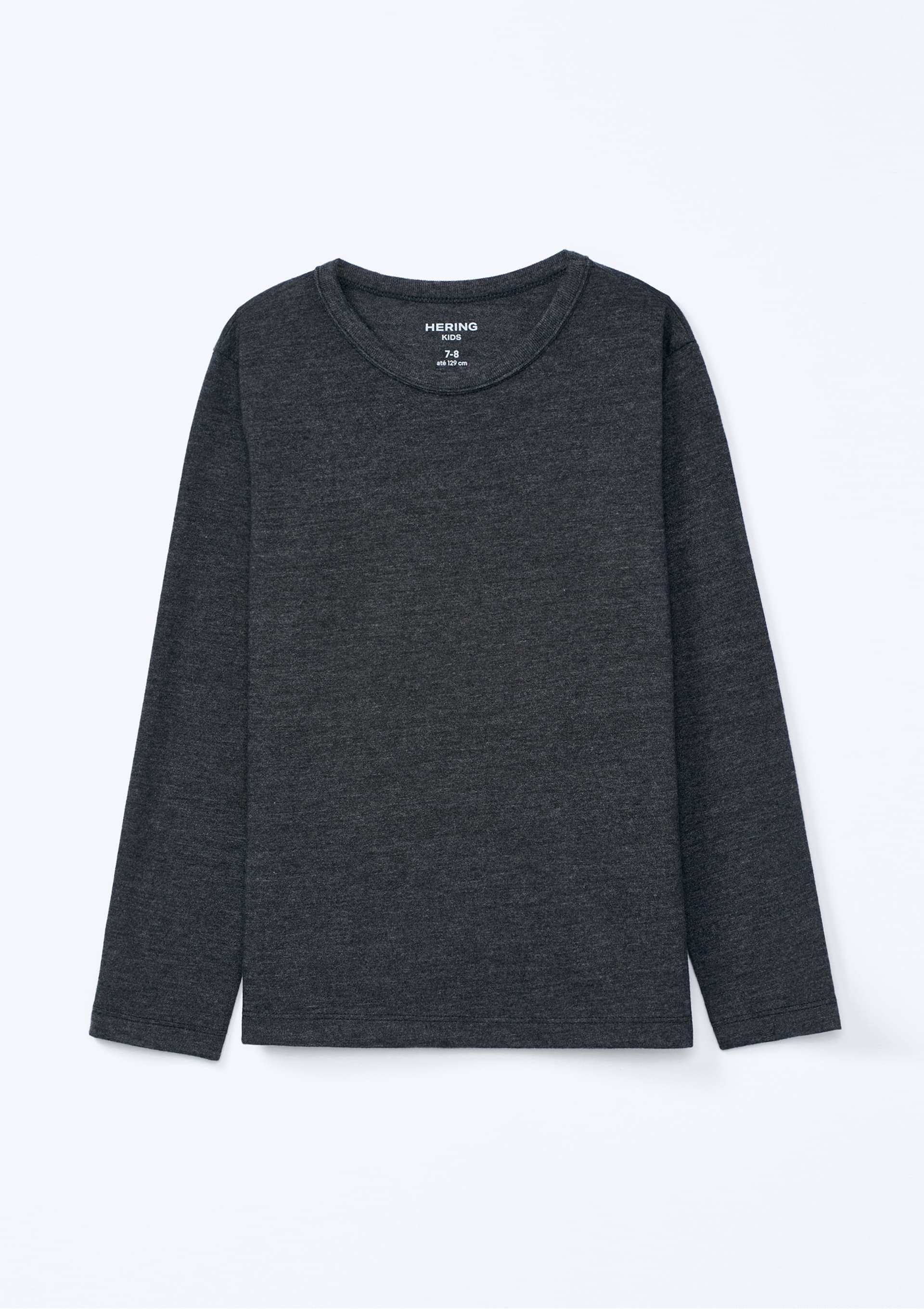 Camiseta Básica Infantil Unissex Manga Longa - Cinza — Hering