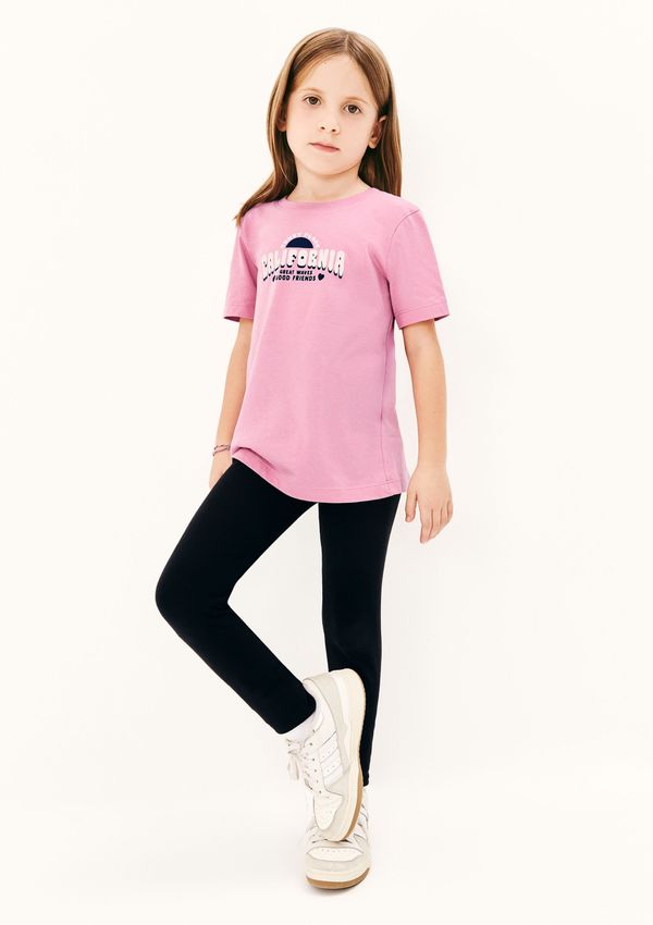 Blusa Infantil Menina Manga Curta Com Estampa - Rosa 004