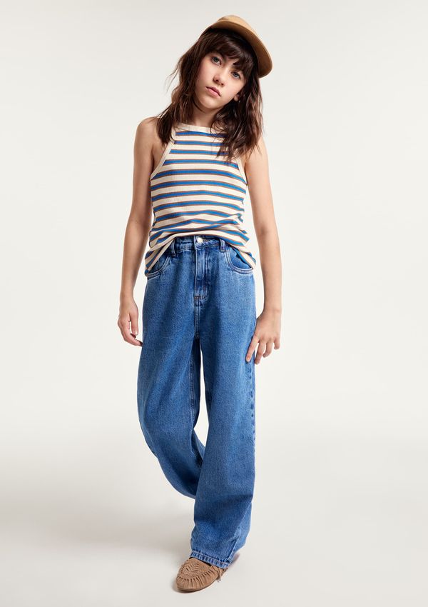 Calça Jeans Skater Fit Infantil Menina - Azul 005