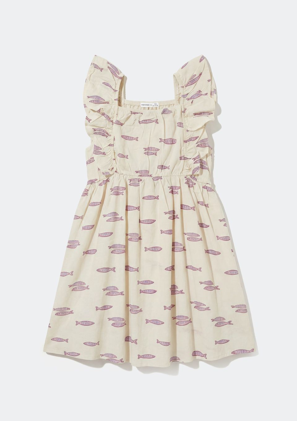 Vestido Infantil Curto com Babados - Off White