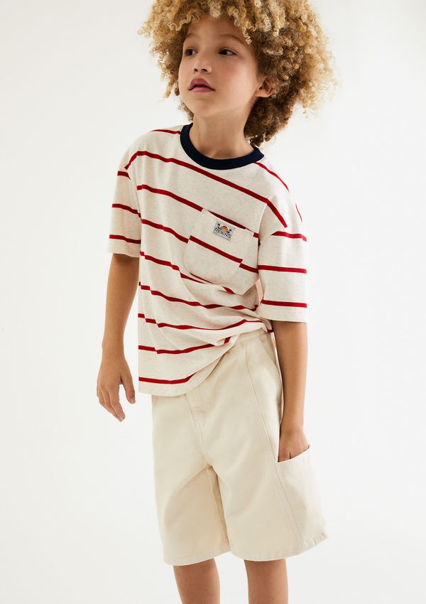 Bermuda Infantil Menino Reta Em Sarja - Creme 006