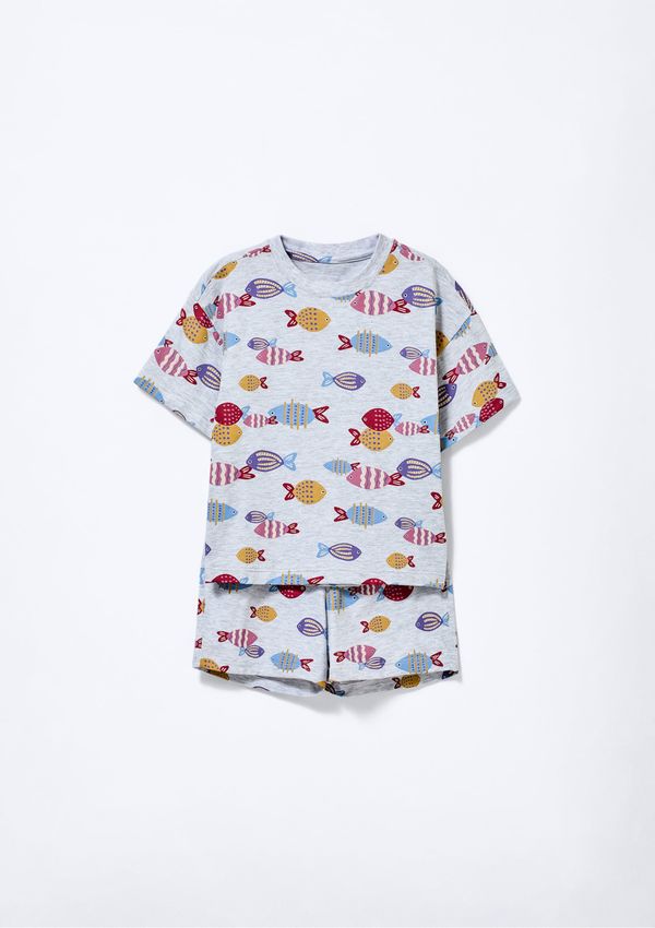 Pijama Infantil Menina Box Estampado - Cinza 004