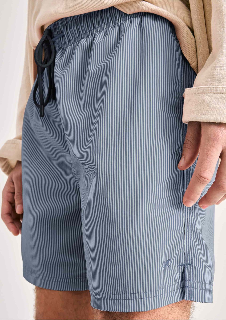 Shorts de Banho Masculino Listrado - Azul