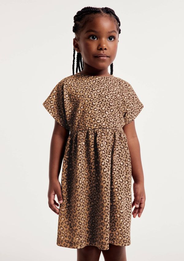 Vestido Infantil Curto Estampado - Marrom 014