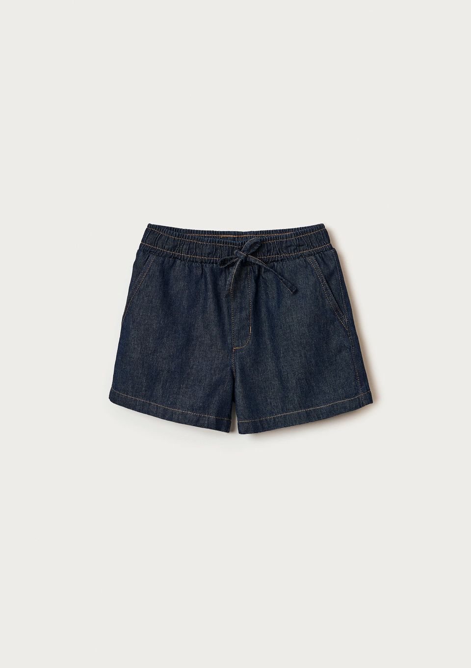 Shorts Jeans Infantil Menina com Cordão - Azul
