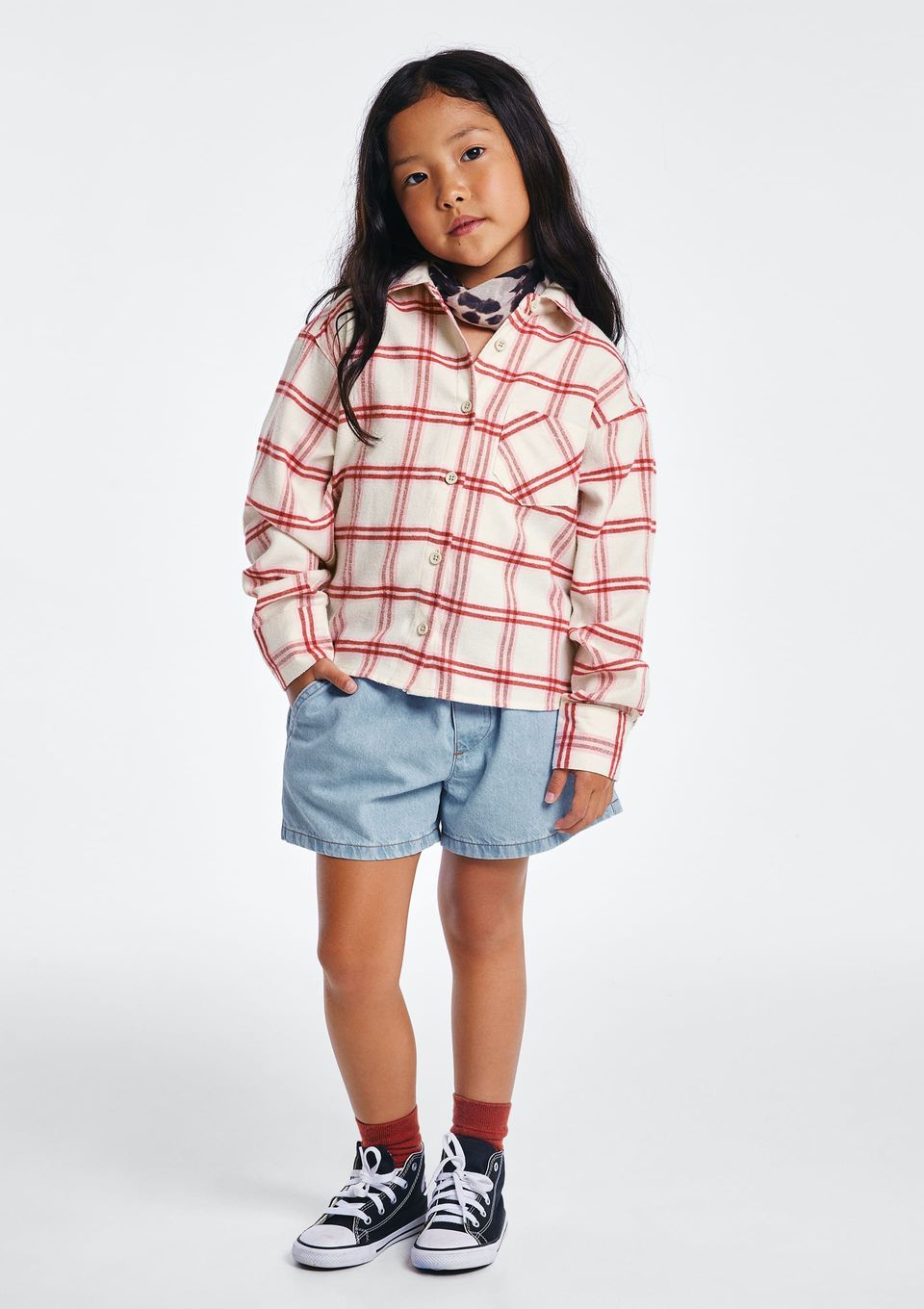 Shorts Jeans Infantil Menina com Cordão - Azul