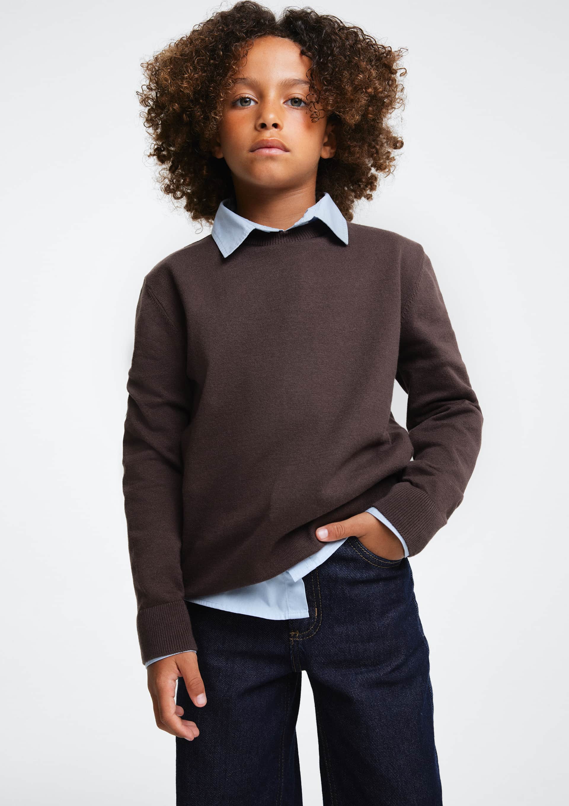 Suéter De Tricô Infantil Menino - Marrom