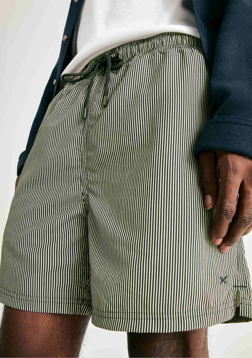 Shorts de Banho Masculino Listrado - Verde