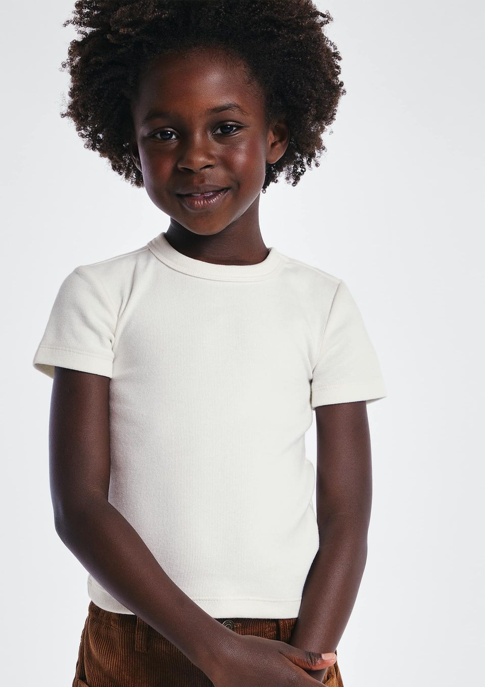 Blusa Infantil Menina em Ribana Canelada - Off White