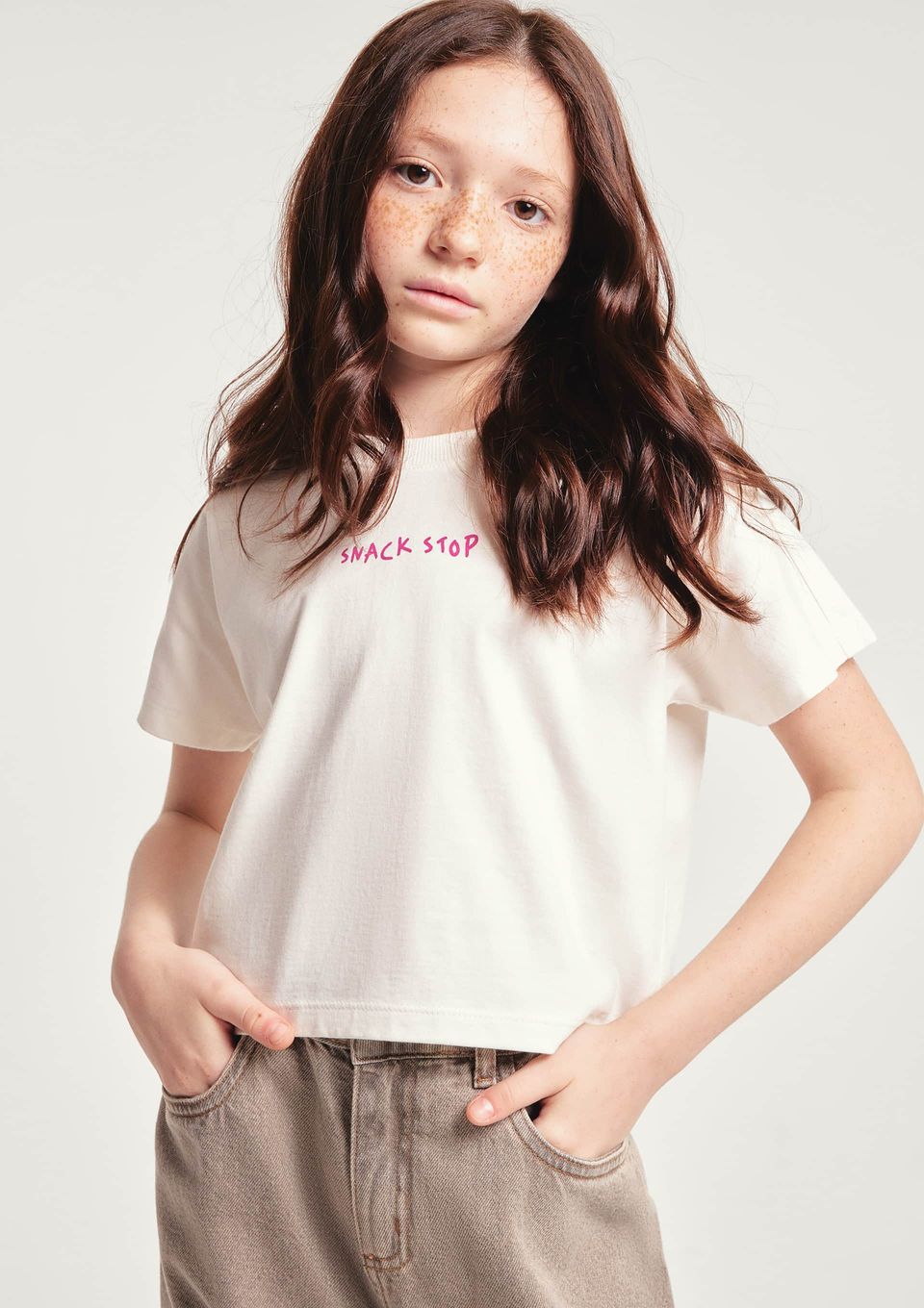 Blusa Infantil Menina Super Cotton Oversized - Off White