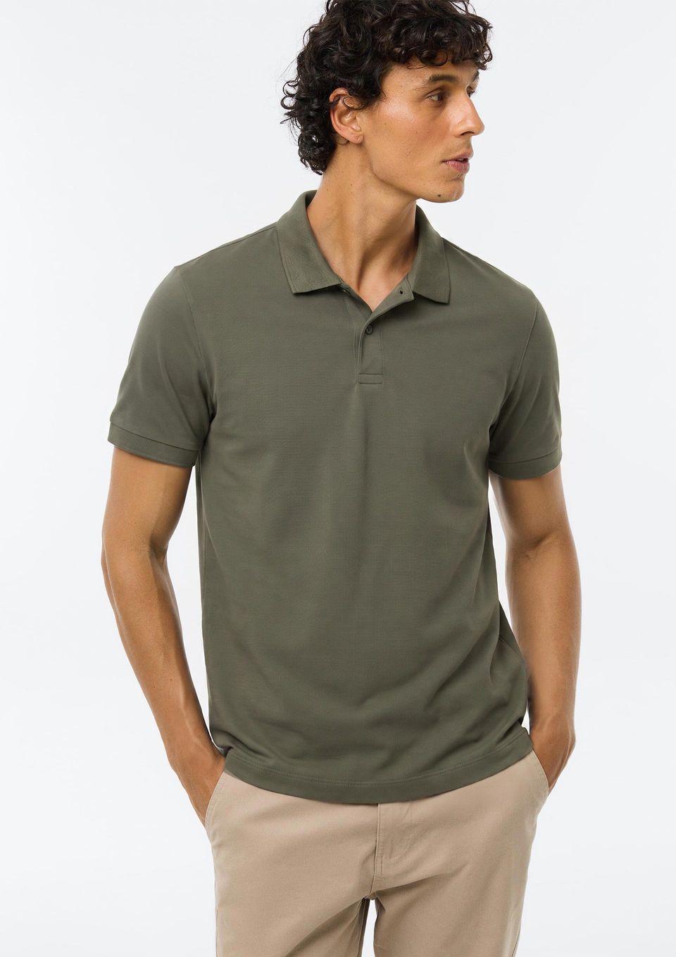 Camisa Polo Básica Masculina em Algodão Pima - Verde