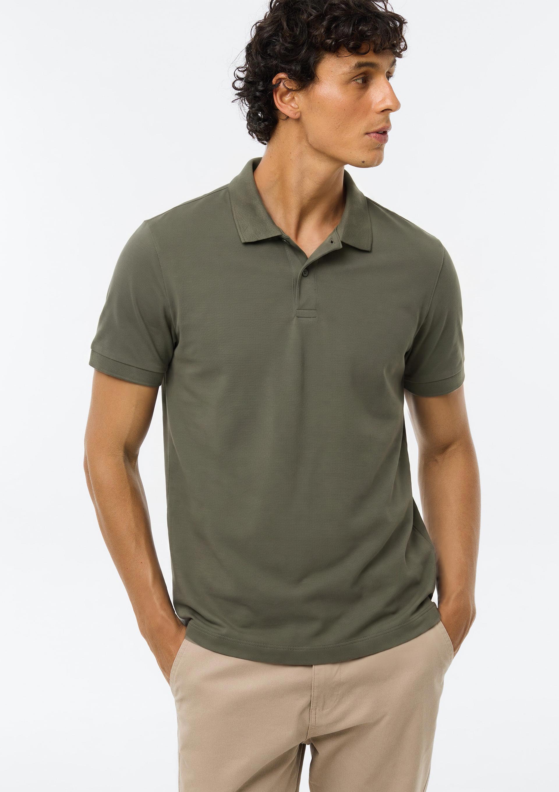 Camisa Polo Básica Masculina Em Algodão Pima - Verde