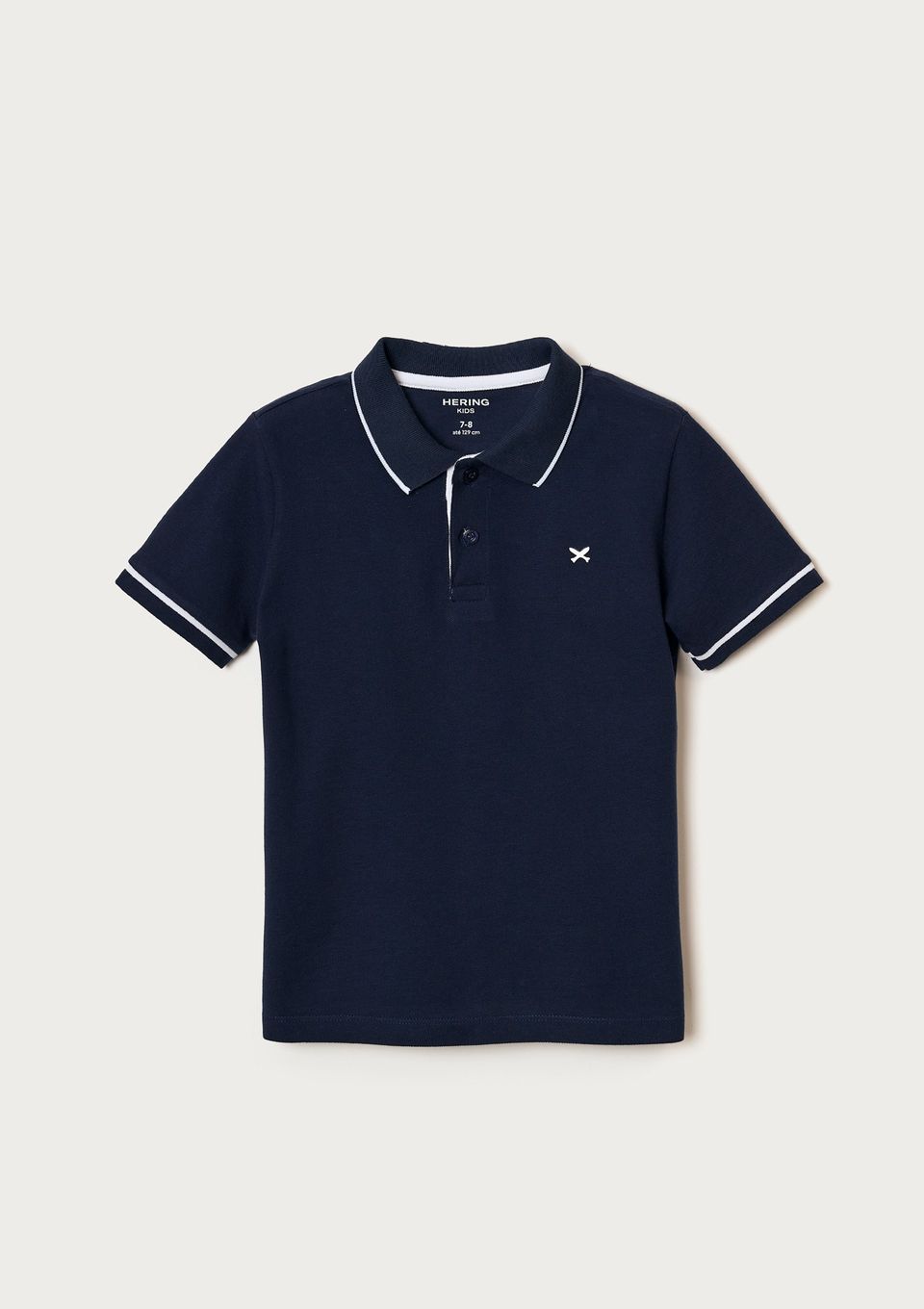 Camisa Polo Básica Menino de Algodão com Bordado - Azul