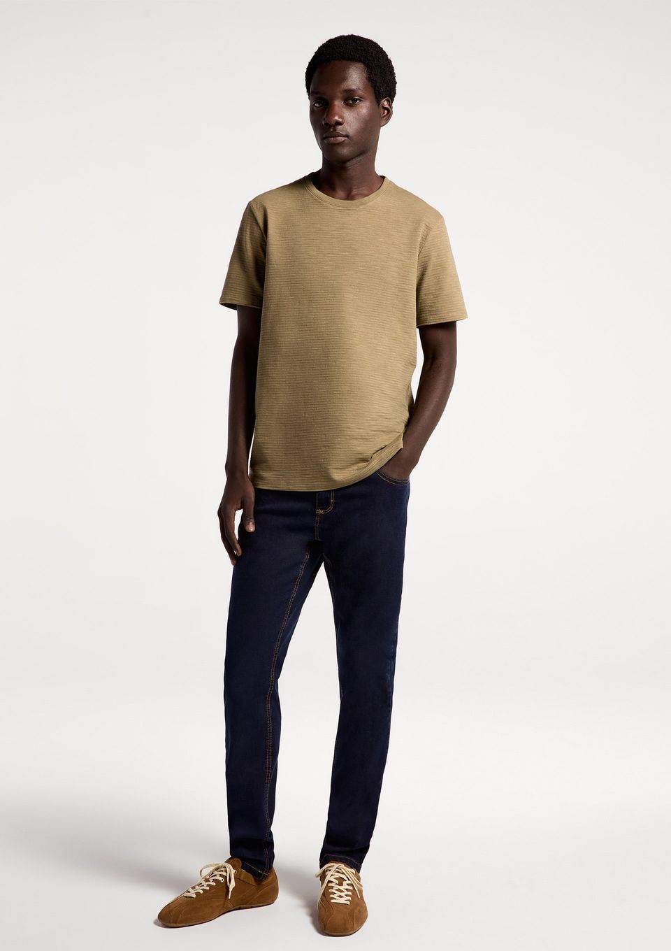 Calça Jeans Básica Masculina Slim com Elastano - Azul