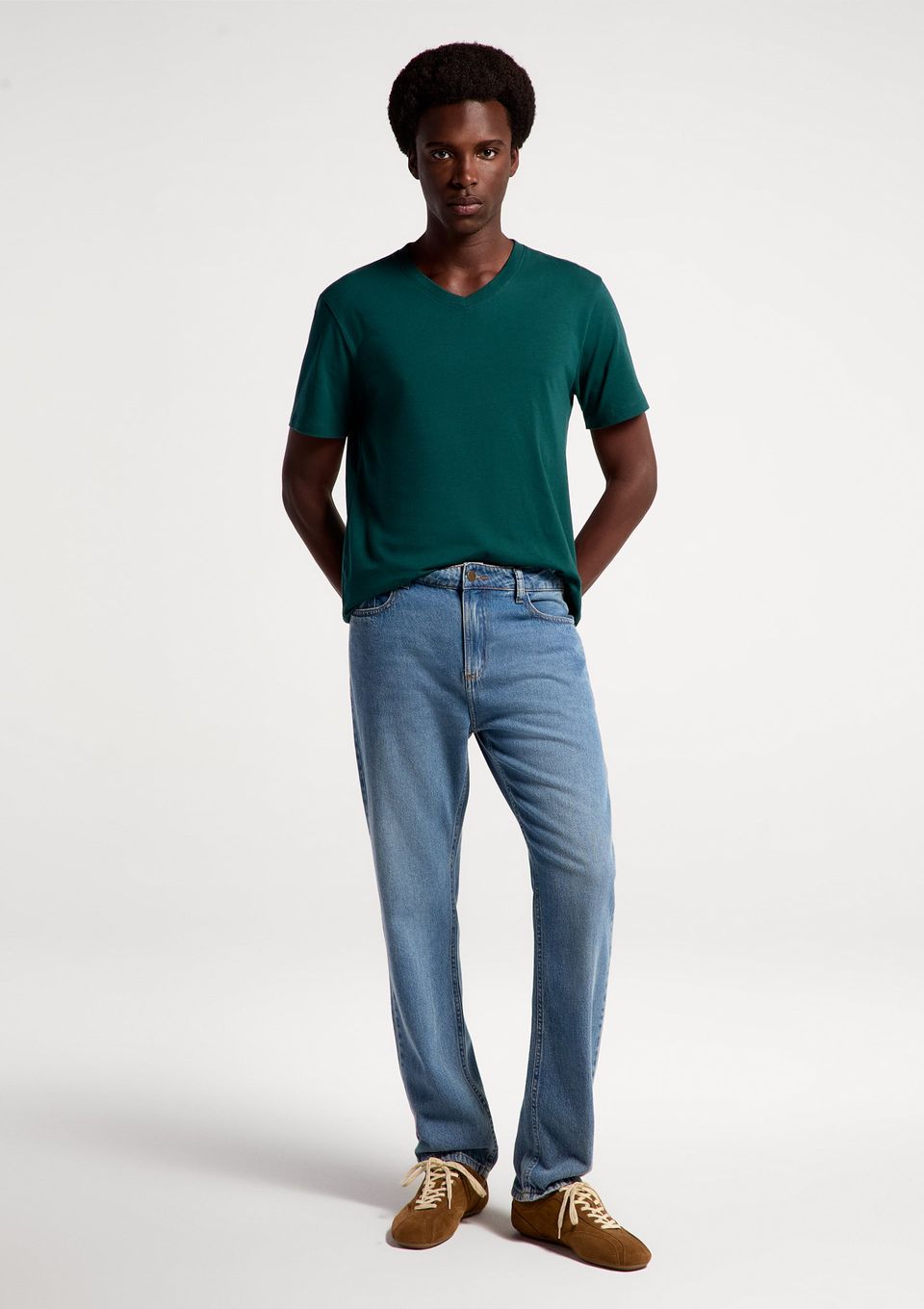Calça Jeans Básica Masculina Reta - Azul